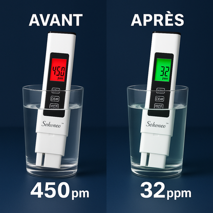 Sokoneo™ Testeur d’eau numérique TDS 4-en-1