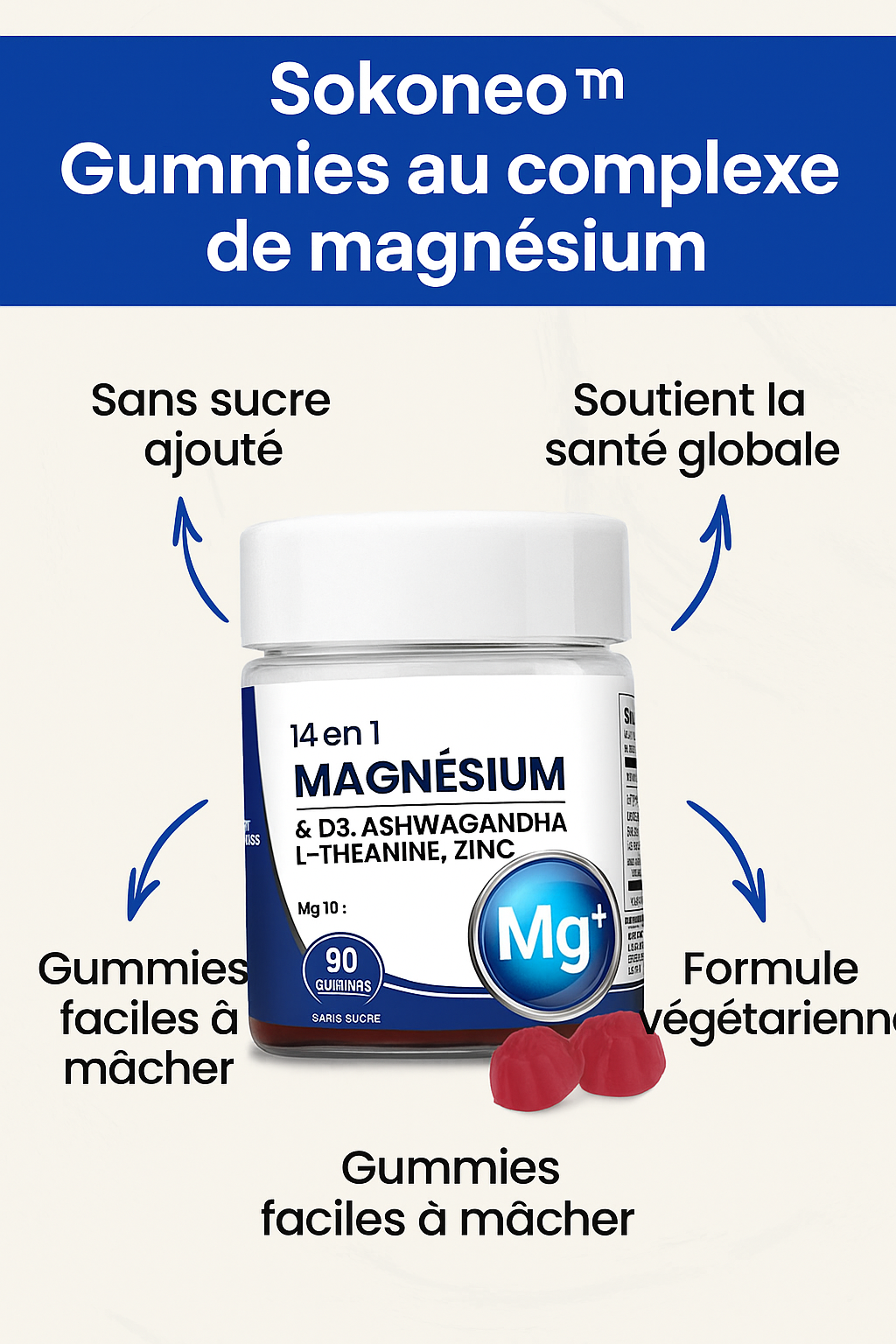 Sokoneo™ Gummies au Complexe de Magnésium 14 en 1_ML