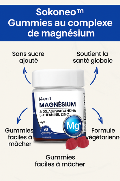 Sokoneo™ Gummies au Complexe de Magnésium 14 en 1_ML