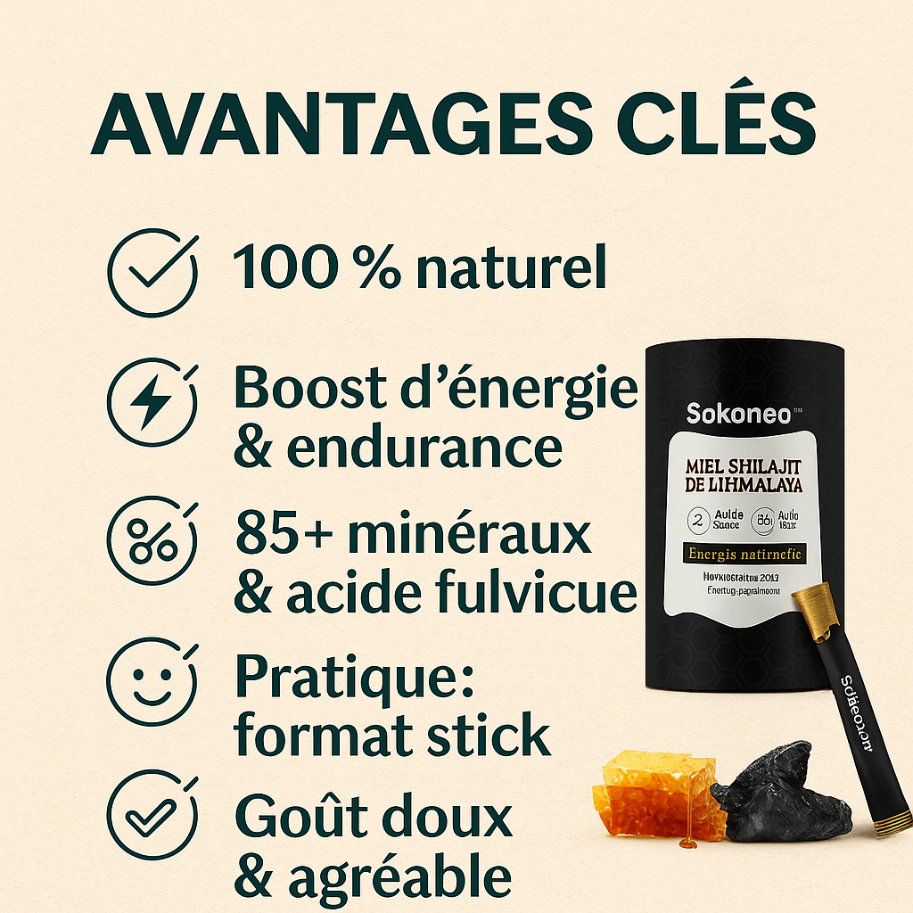 Sokoneo™ Miel Shilajit de l’Himalaya – 30 sticks_ML
